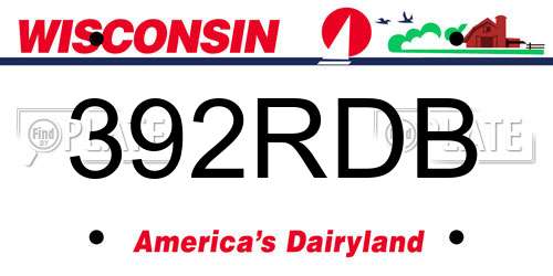 392RDB Wisconsin License Plate