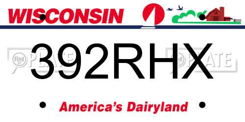 392RHX Wisconsin License Plate