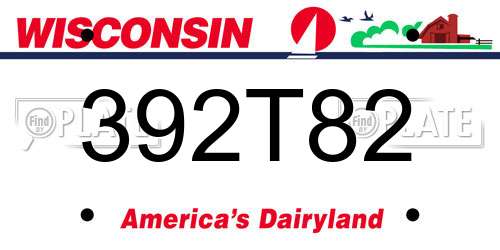 392T82 Wisconsin License Plate