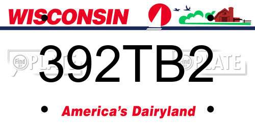 392TB2 Wisconsin License Plate