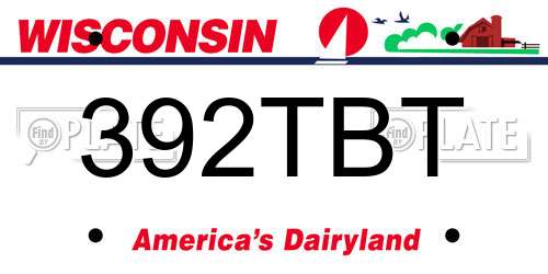 392TBT Wisconsin License Plate
