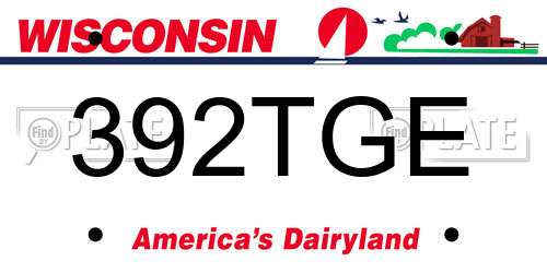 392TGE Wisconsin License Plate