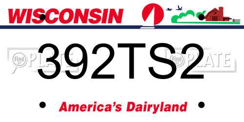 392TS2 Wisconsin License Plate