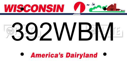 392WBM Wisconsin License Plate