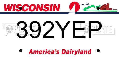 392YEP Wisconsin License Plate
