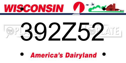 392Z52 Wisconsin License Plate