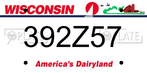 392Z57 Wisconsin License Plate