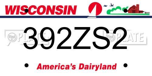 392ZS2 Wisconsin License Plate