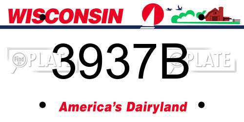 3937B Wisconsin License Plate