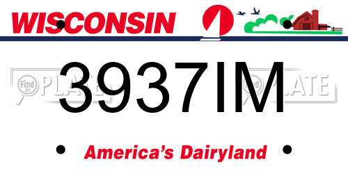 3937IM Wisconsin License Plate