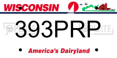 393PRP Wisconsin License Plate