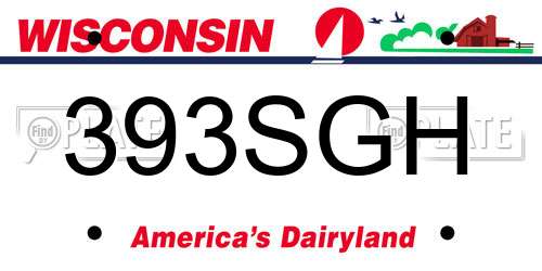 393SGH Wisconsin License Plate