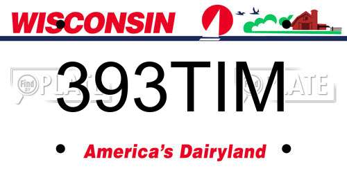 393TIM Wisconsin License Plate