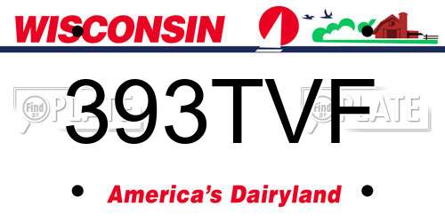 393TVF Wisconsin License Plate