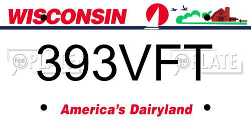393VFT Wisconsin License Plate