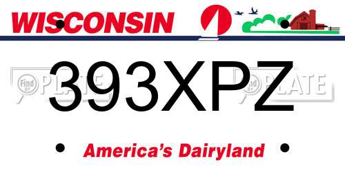 393XPZ Wisconsin License Plate