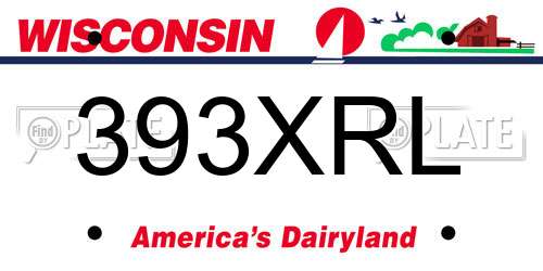 393XRL Wisconsin License Plate