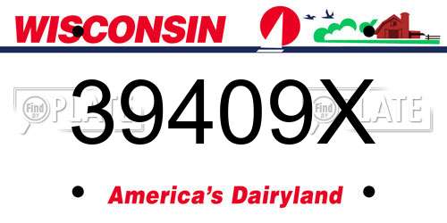 39409X Wisconsin License Plate