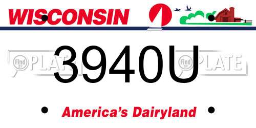 3940U Wisconsin License Plate