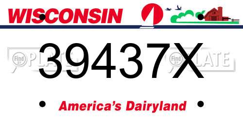 39437X Wisconsin License Plate