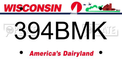 394BMK Wisconsin License Plate
