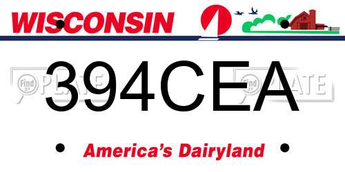 394CEA Wisconsin License Plate