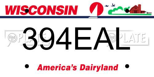 394EAL Wisconsin License Plate