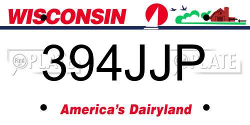 394JJP Wisconsin License Plate