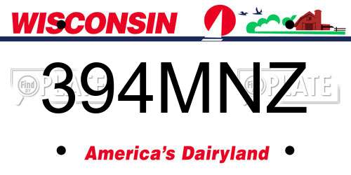 394MNZ Wisconsin License Plate