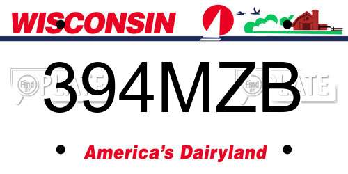 394MZB Wisconsin License Plate