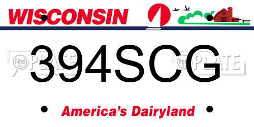 394SCG Wisconsin License Plate