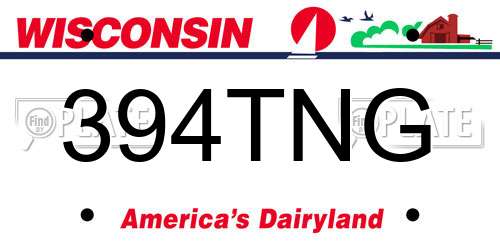 394TNG Wisconsin License Plate