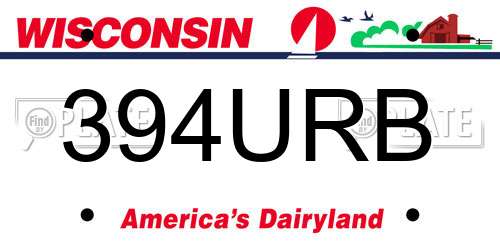 394URB Wisconsin License Plate