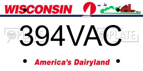 394VAC Wisconsin License Plate