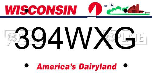 394WXG Wisconsin License Plate