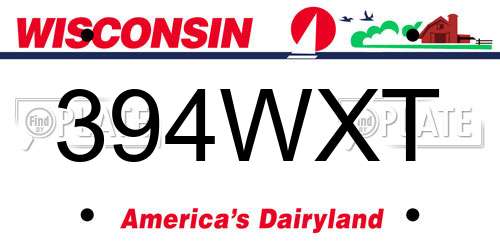 394WXT Wisconsin License Plate