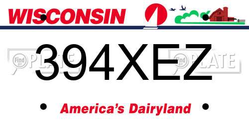 394XEZ Wisconsin License Plate