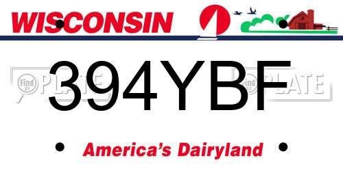 394YBF Wisconsin License Plate