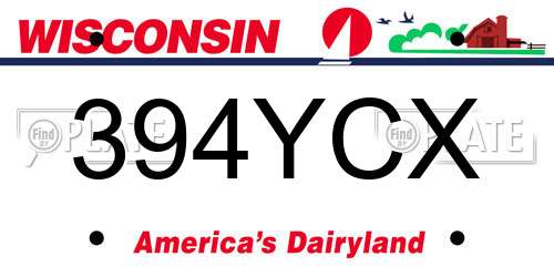 394YCX Wisconsin License Plate