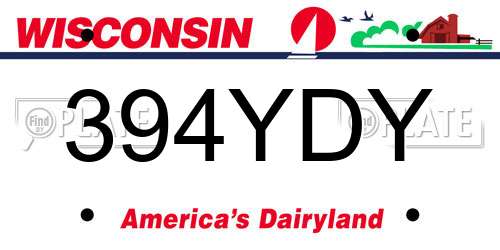 394YDY Wisconsin License Plate