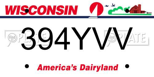 394YVV Wisconsin License Plate
