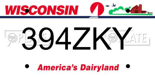 394ZKY Wisconsin License Plate