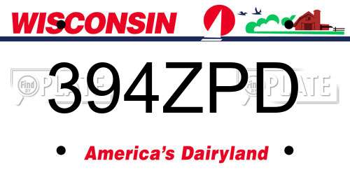 394ZPD Wisconsin License Plate