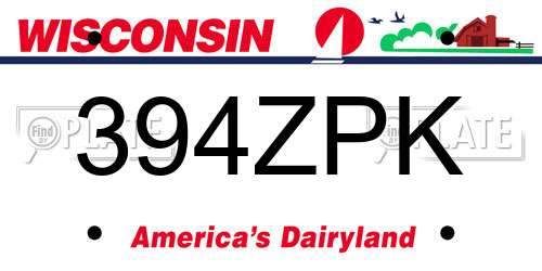 394ZPK Wisconsin License Plate