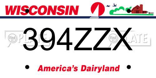 394ZZX Wisconsin License Plate