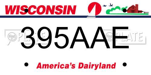 395AAE Wisconsin License Plate