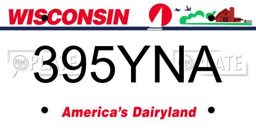 395YNA Wisconsin License Plate