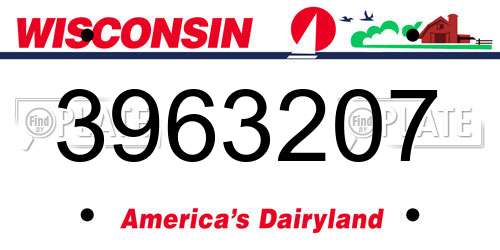 3963207 Wisconsin License Plate