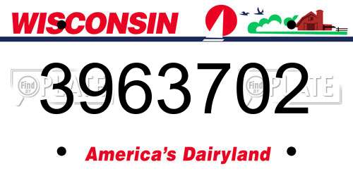 3963702 Wisconsin License Plate