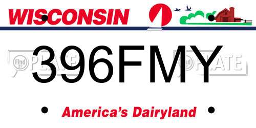 396FMY Wisconsin License Plate